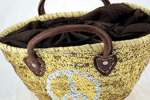 Load image into Gallery viewer, Calla Small Gold Glitter Basket with a Silver Peace Sign