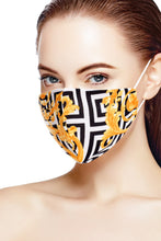 Load image into Gallery viewer, Black Gold Washable &#39;Print Collection&#39; Face Mask
