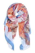 Load image into Gallery viewer, BLUE PRINTED FRINGE SCARF
