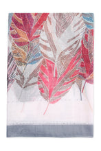 Load image into Gallery viewer, GRAY PRINTED FRINGE SCARF
