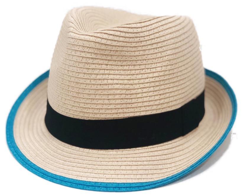 Turquoise Rim Natural Fedora