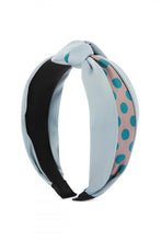 Load image into Gallery viewer, BLUE HALF TONE POLKA DOTS TIED HAIR BAND
