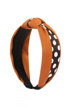 Load image into Gallery viewer, BROWN HALF TONED POLKA DOTS TIED HAIR BAND
