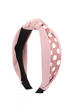 Load image into Gallery viewer, PINK HALF TONED POLKA DOTS TIED HAIR BAND
