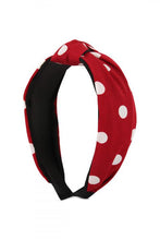 Load image into Gallery viewer, BURGUNDY POLKA DOTS TIED HAIR BAND
