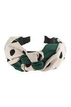 Load image into Gallery viewer, NATURAL TWO TONE POLKA DOTS KNOTTED FABRIC HEADBAND
