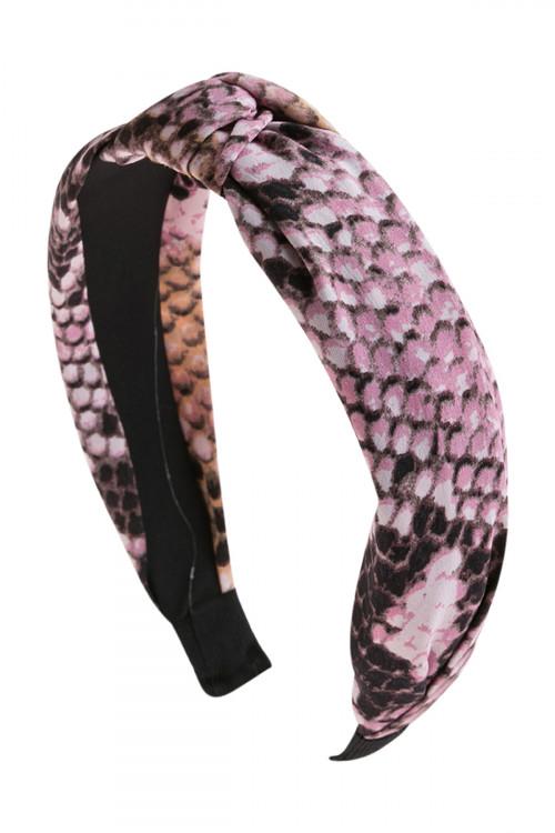 PINK SNAKE SKIN PRINTED HEADBAND