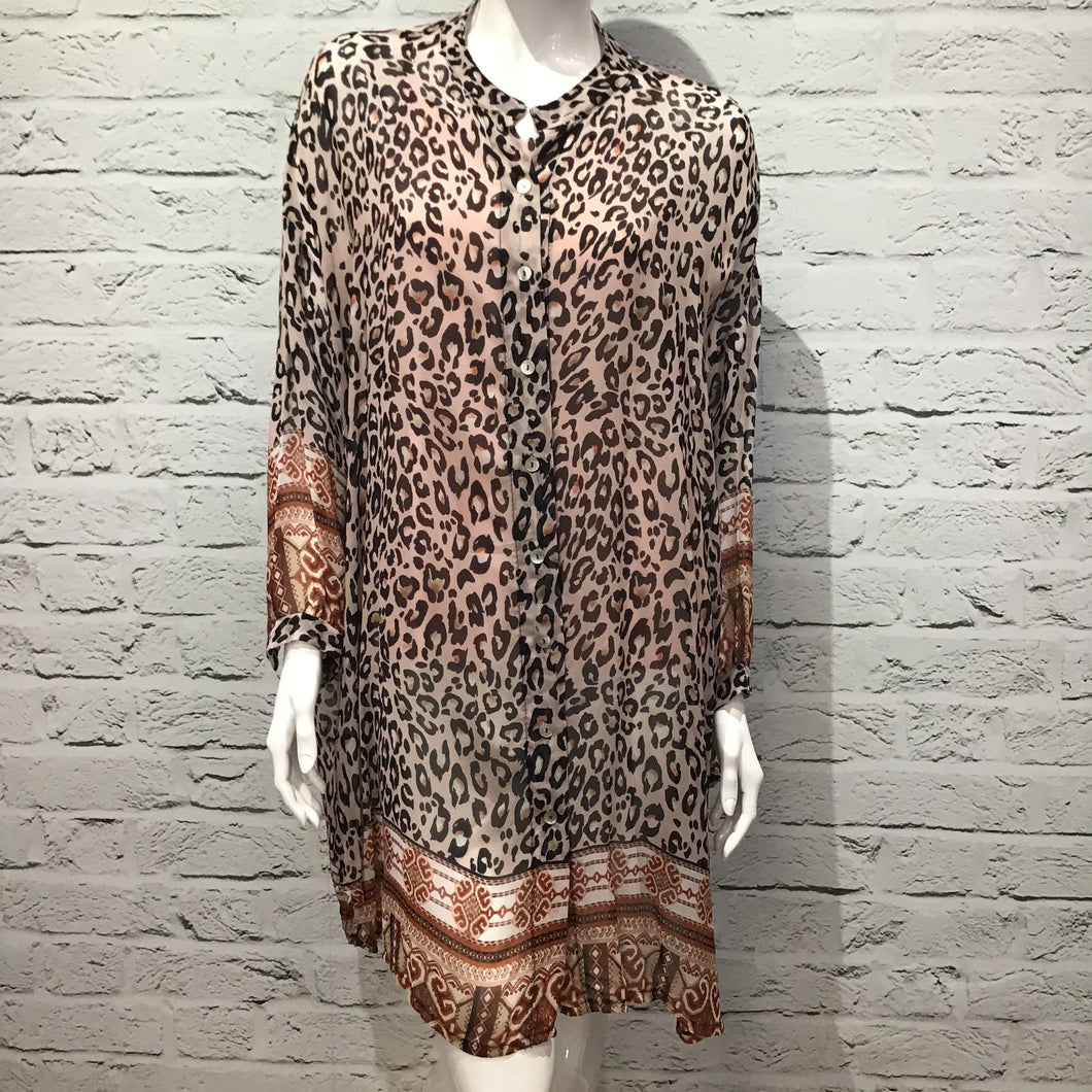 'Alexa' Italian Animal Print Silk Tunic