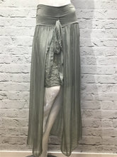 Load image into Gallery viewer, Olive Italian Silk Sequin High Low Skirt
