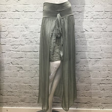 Load image into Gallery viewer, Olive Italian Silk Sequin High Low Skirt
