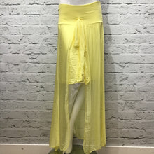 Load image into Gallery viewer, Yellow Italian Silk Sequin High Low Skirt
