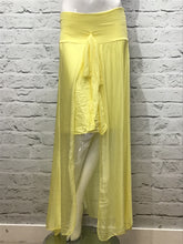 Load image into Gallery viewer, Yellow Italian Silk Sequin High Low Skirt
