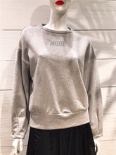 Load image into Gallery viewer, &quot;MOOD&quot; Glitter Grey Crew Neck Sweater
