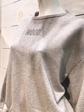 Load image into Gallery viewer, &quot;MOOD&quot; Glitter Grey Crew Neck Sweater
