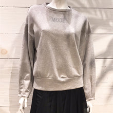 Load image into Gallery viewer, &quot;MOOD&quot; Glitter Grey Crew Neck Sweater
