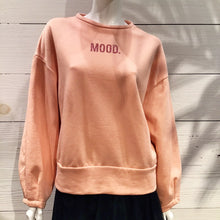 Load image into Gallery viewer, &quot;MOOD&quot; Glitter Coral Crew Neck Sweater
