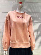 Load image into Gallery viewer, &quot;MOOD&quot; Glitter Coral Crew Neck Sweater
