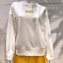 Load image into Gallery viewer, &quot;MOOD&quot; Glitter White Crew Neck Sweater
