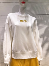 Load image into Gallery viewer, &quot;MOOD&quot; Glitter White Crew Neck Sweater
