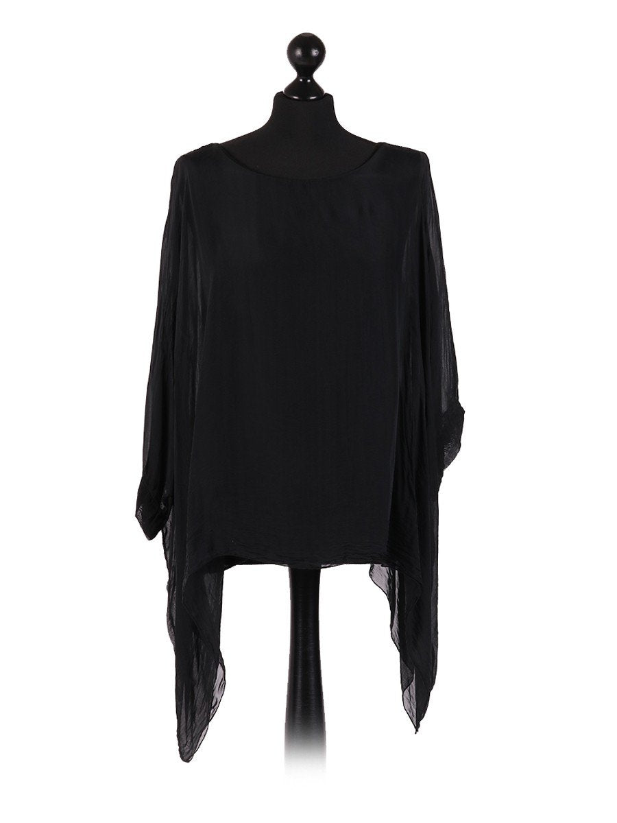 Black 'Classic' Italian Silk Tunic Top