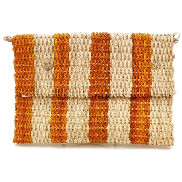 Striped 'Sophie' Large Straw Clutch