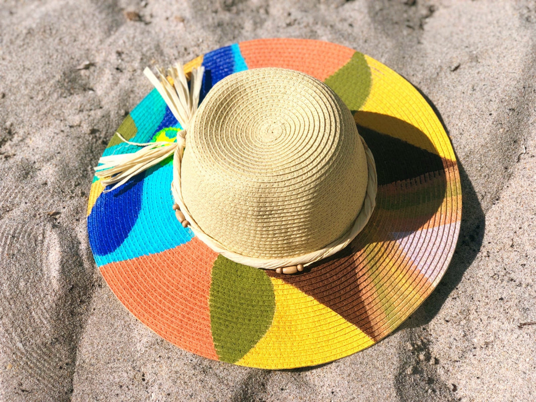 Earthy Handpainted 'Mosaic' Hat