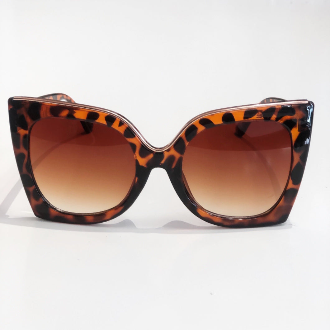 Tortoise 'Gigi' Rose Gold Oversized Sunglass