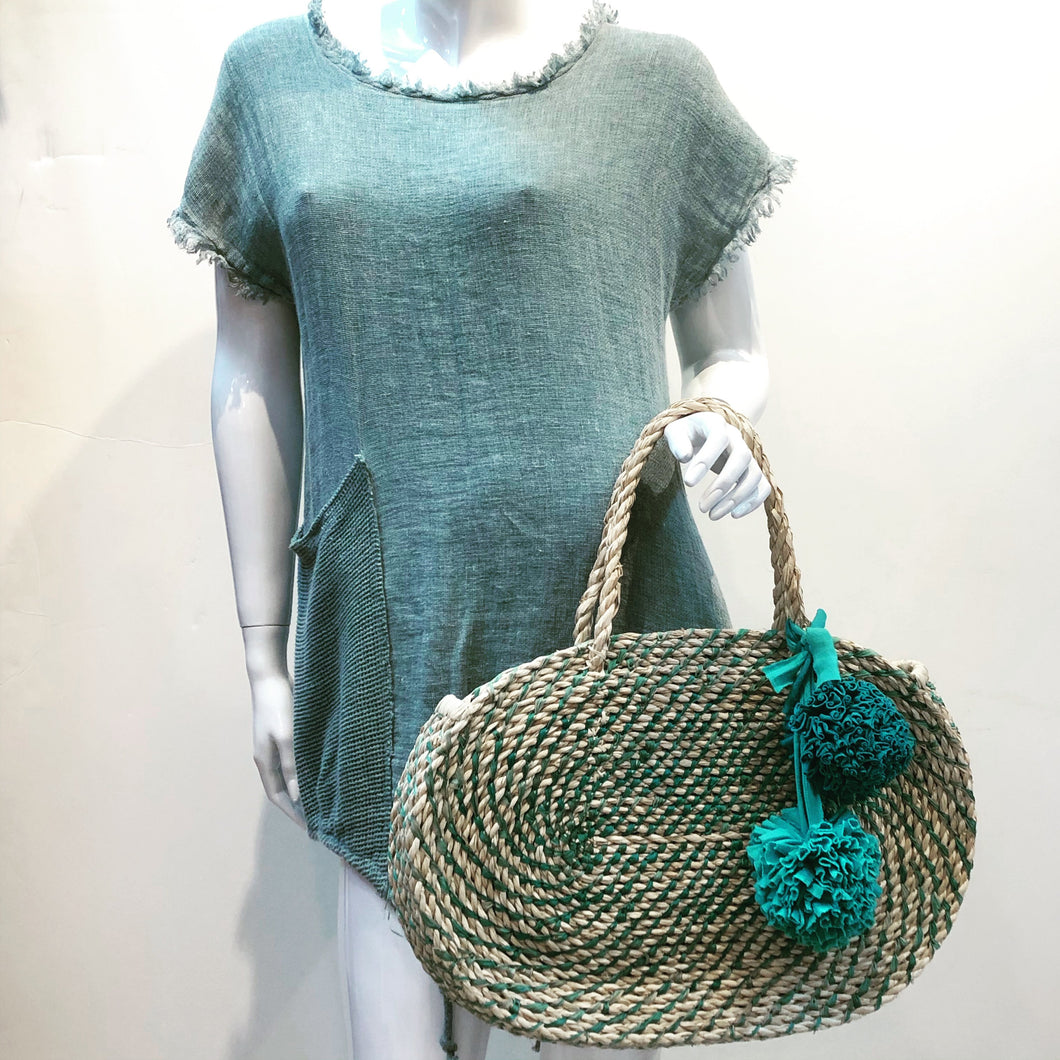Turquoise Round Artisan Bag