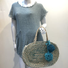 Load image into Gallery viewer, Turquoise Round Artisan Bag
